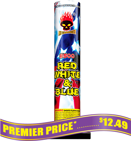 #500 Red, White And Blue - Gender Reveal Fireworks Fountain (500x500), Png Download
