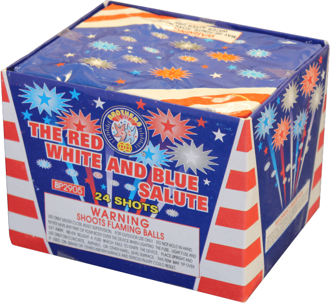 The Red White & Blue Salute - Brothers Fireworks (700x644), Png Download