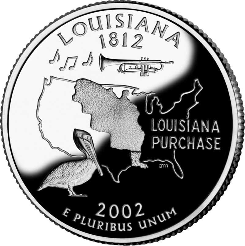 Louisiana Quarter - Louisiana State Quarter (800x802), Png Download