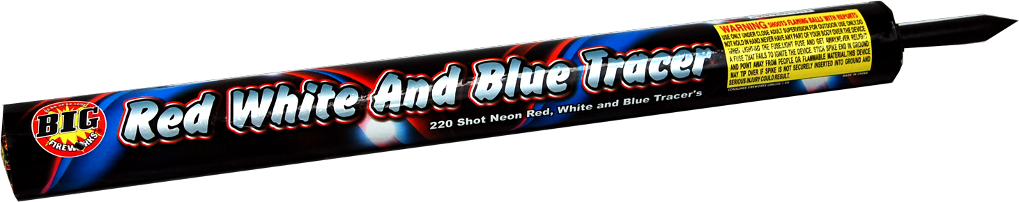 196 Shot Red, White, Blue Tracer $11 - Big Roman Candles (1667x1250), Png Download
