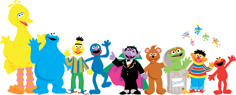 Sesame Street Characters Png Transparent Sesame Street - Sesame Street Characters Animation (800x324), Png Download