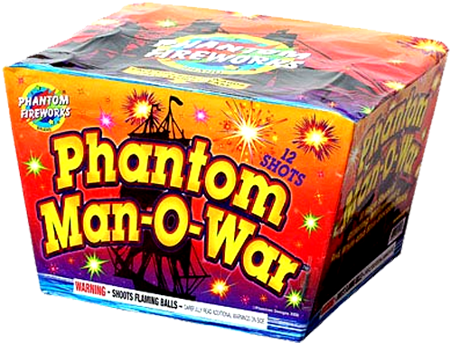 Phantom Fireworks® Phantom Man O War, 12 Giant Shots - Snack (500x500), Png Download