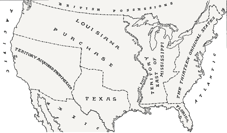 Louisiana Purchase Research Paper Outline - Louisiana Purchase Map (737x433), Png Download