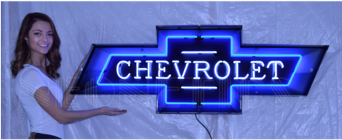 5 Foot Chevrolet Bowtie Neon Sign In Steel Can - Chevrolet (480x480), Png Download
