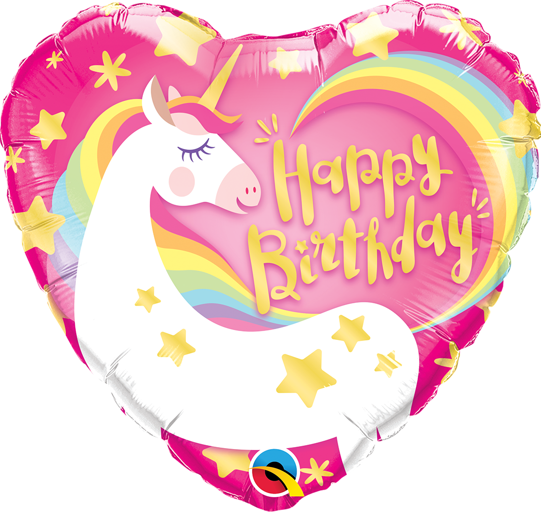 Happy Birthday Mystical Unicorn Balloon - Happy Birthday Unicorn Balloon (479x454), Png Download