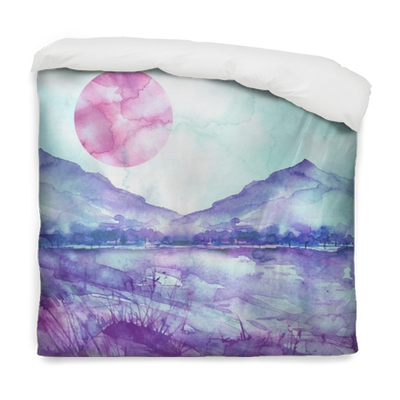 Watercolor Mountain Landscape, Blue, Purple Mountains, - Watercolor Mountains (400x400), Png Download