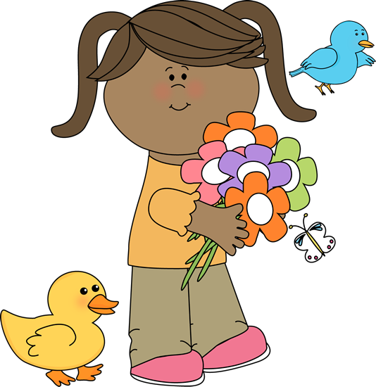 Jpg Transparent Library Cute Clip Art Friends Image - Spring Kids Clip Art (534x550), Png Download