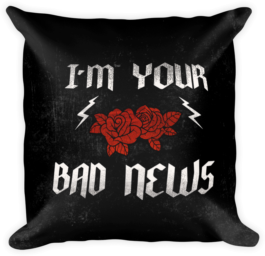 Bad News Square Pillow - Throw Pillow (1000x1000), Png Download