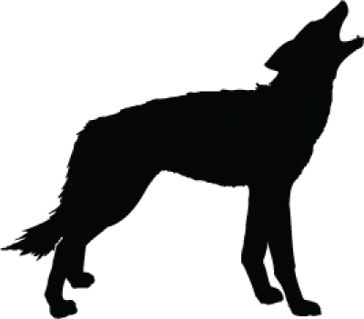 Wolf Silhouette Drawing - Animal Silhouette (400x351), Png Download