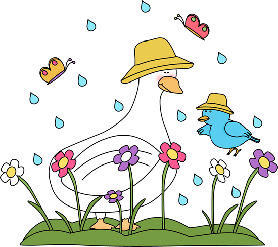 Rainy Spring Day Clip Art - Spring Clipart (550x488), Png Download