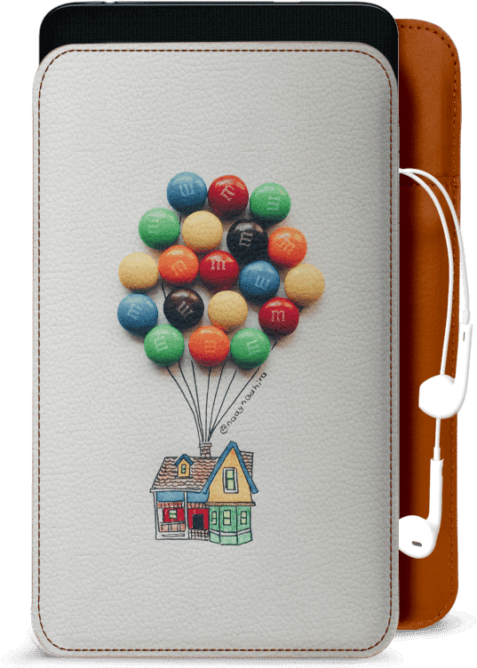 Dailyobjects M&m Balloons Up House Real Leather Sleeve - Drawings About Childhood (850x900), Png Download