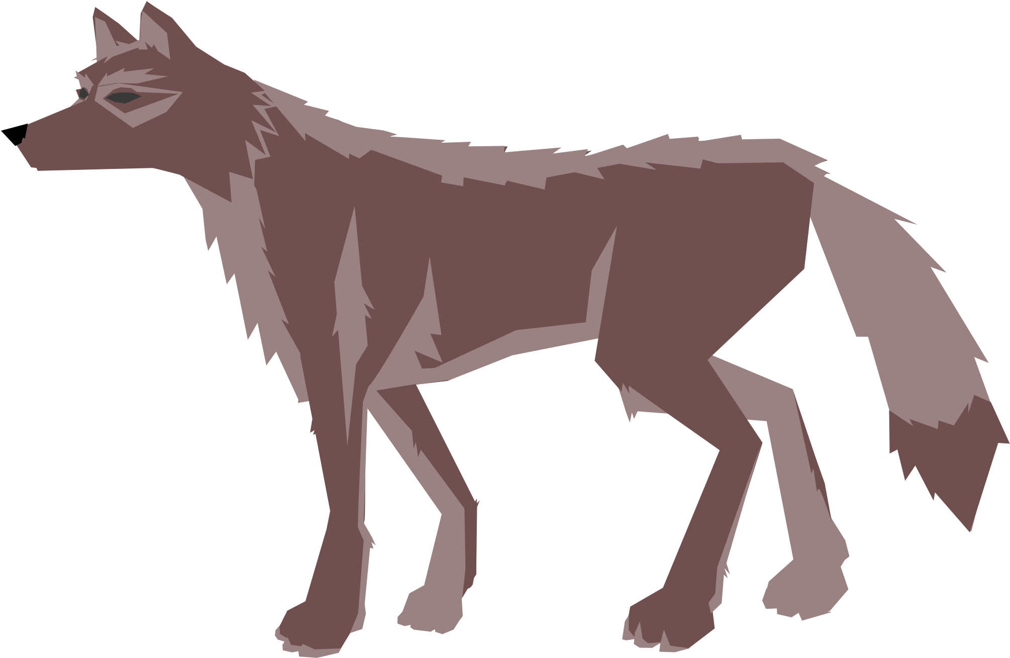 Wolf Silhouette Clip Art At Getdrawings - Wolf Clipart Transparent (2400x1814), Png Download