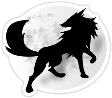 Wolf Silhouette Wolf Silhouette By Jlechuga - Women’s Fitted V-neck T-shirt (375x360), Png Download