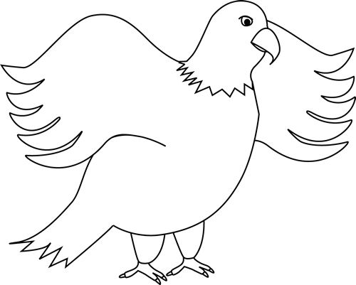 Black Eagle Clipart Cute - Clip Art Black And White Eagle (500x401), Png Download