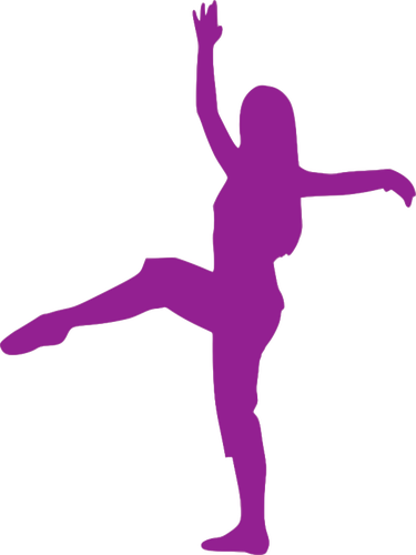 Violet Ballerina Silhouette Public Domain Vectors - Dance Silhouette Color Transparent (375x500), Png Download