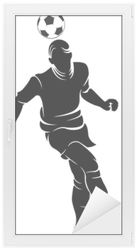 Football Player Silhouette With Ball Isolated Window - Jugador De Futbol Silueta Vector (400x400), Png Download