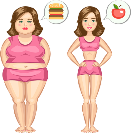 Image Transparent Png Fat Lady Images Pluspng Pluspngcom - Fat Vs Thin Girl (420x426), Png Download