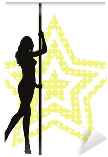 Pole Dancer Woman On Star Background - Canvas (400x400), Png Download