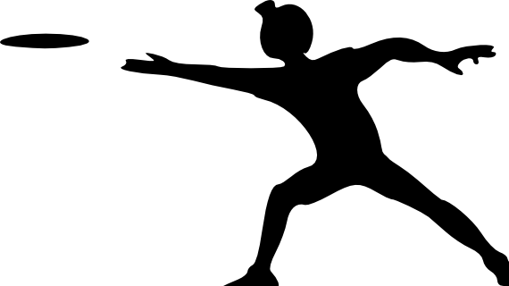 Football Player Silhouette Cliparts - Frisbee Clip Art (570x320), Png Download