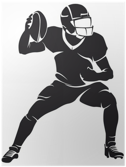 American Football Player, Silhouette Poster • Pixers® - Futbol Americano Jugadores Para Dibujar (400x400), Png Download