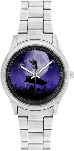 A Beautiful Fairy Dancing On A Mushroom Silhouette - Ambote Custom Audrey Hepburn Metal Watch Stainless (500x500), Png Download