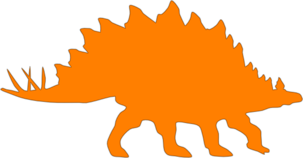 Dinosaur Clipart Stegosaurus - Stegosaurus Silhouette (600x314), Png Download