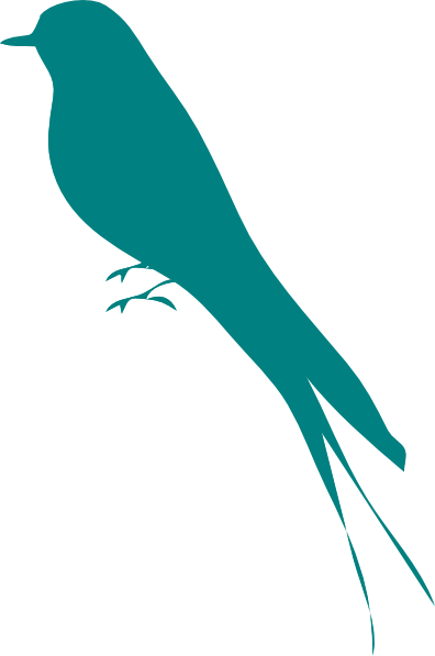 Cute Bird Silhouette - Mockingbird Black And White (396x597), Png Download