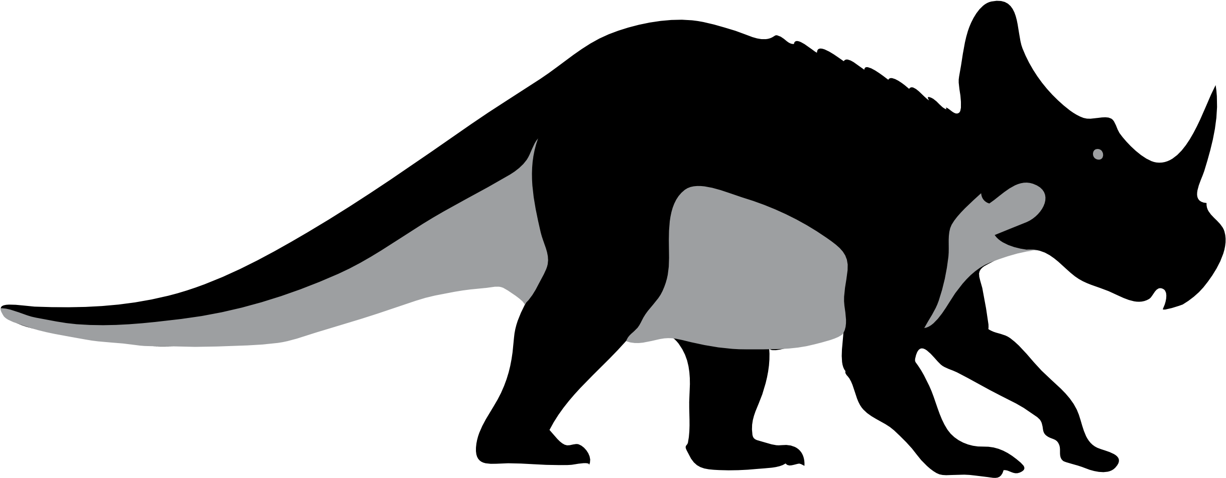 Dinosaur Cliparts Black - Dinosaur Graphics (2555x1221), Png Download