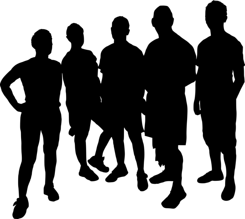 Free Png Group Photo Posing Silhouette Png Images Transparent - Group Of People (850x761), Png Download