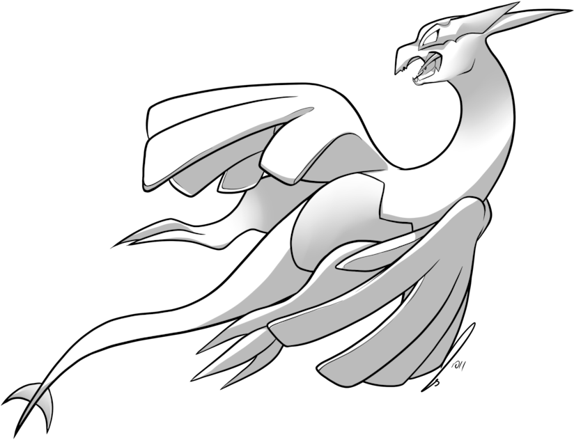 Shadow Lugia Base By Jaclynonacloudlines - Shadow Lugia Pokemon Drawing (900x675), Png Download