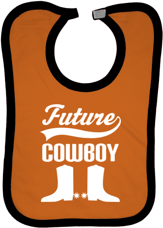 Future Cowboy Baby Bib For A Little Boy Has Silhouette - Infant (480x480), Png Download