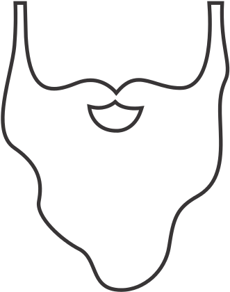 Silhouette With Beard And Contour Mouth - Contour Drawing (550x550), Png Download