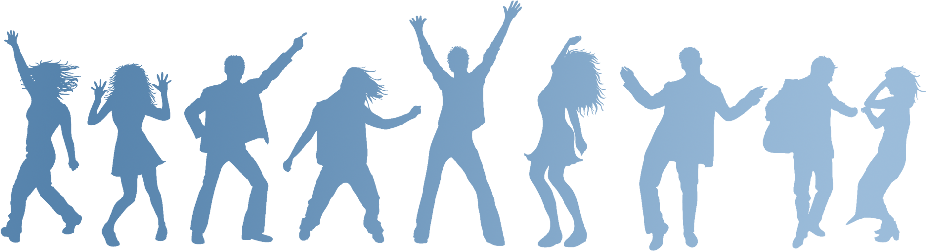Silhouette People Dancing - People Dancing Silhouette Png (1920x557), Png Download