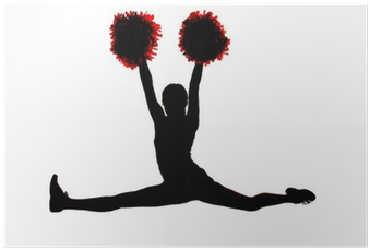 Young Girl Cheerleader Silhouette Doing The Splits - Split (400x400), Png Download