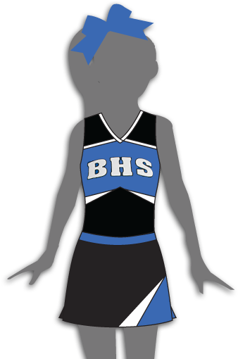 Cheer Uniform Silhouette (382x518), Png Download