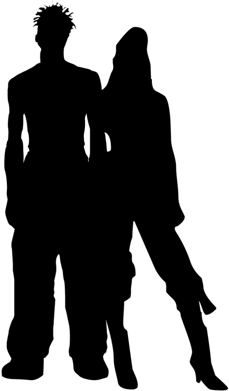 Пара Силуэт Png (500x835), Png Download