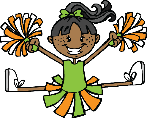 Cheerleader Silhouette Images Clipart - Cheerleader Clipart (495x399), Png Download