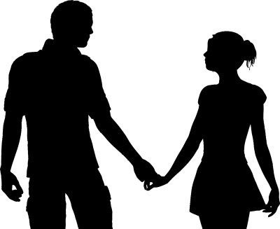 Julie Corbin, Author Of What Goes Around, Selects Her - Silhouette Of A Couple (400x327), Png Download