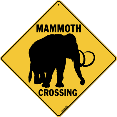 Mammoth Silhouette Crossing Sign - Crossing Sign (420x420), Png Download