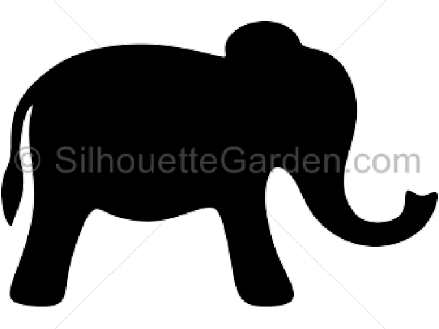 Elephant Silhouette Simple (640x480), Png Download