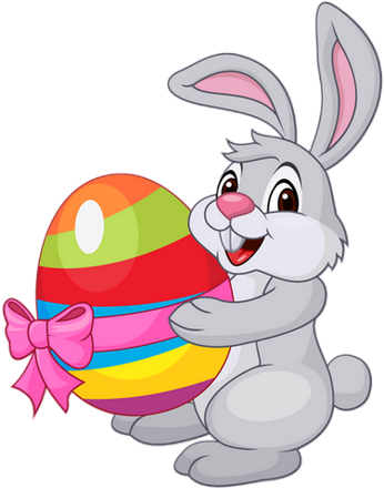 Easter Bunny Images, Clipart, Coloring Pages, Silhouette - Bunny With Easter Eggs (460x460), Png Download