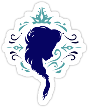 Elsa Frozen Silhouette Stickers By Elenapugger Redbubble - Frozen Silueta (375x360), Png Download