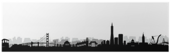 San Francisco Skyline Silhouette Vector Poster • Pixers® - Skyline (400x400), Png Download