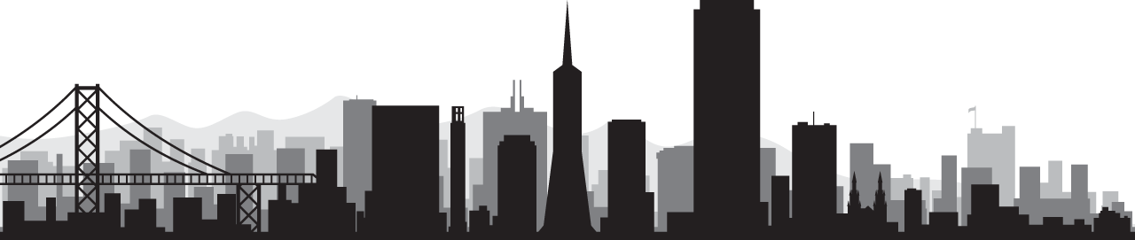 Gotham City Silhouette Png Download - San Francisco Skyline Png (800x169), Png Download
