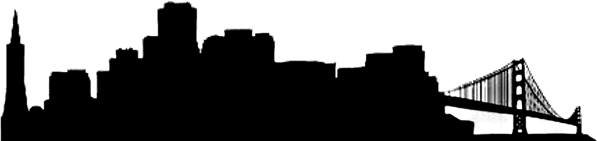 Bay Area City Silhouette (862x226), Png Download