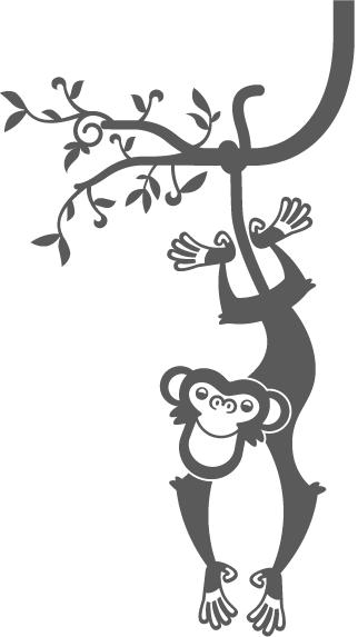 Monkey Wall Decal - Wall Stickers (322x573), Png Download