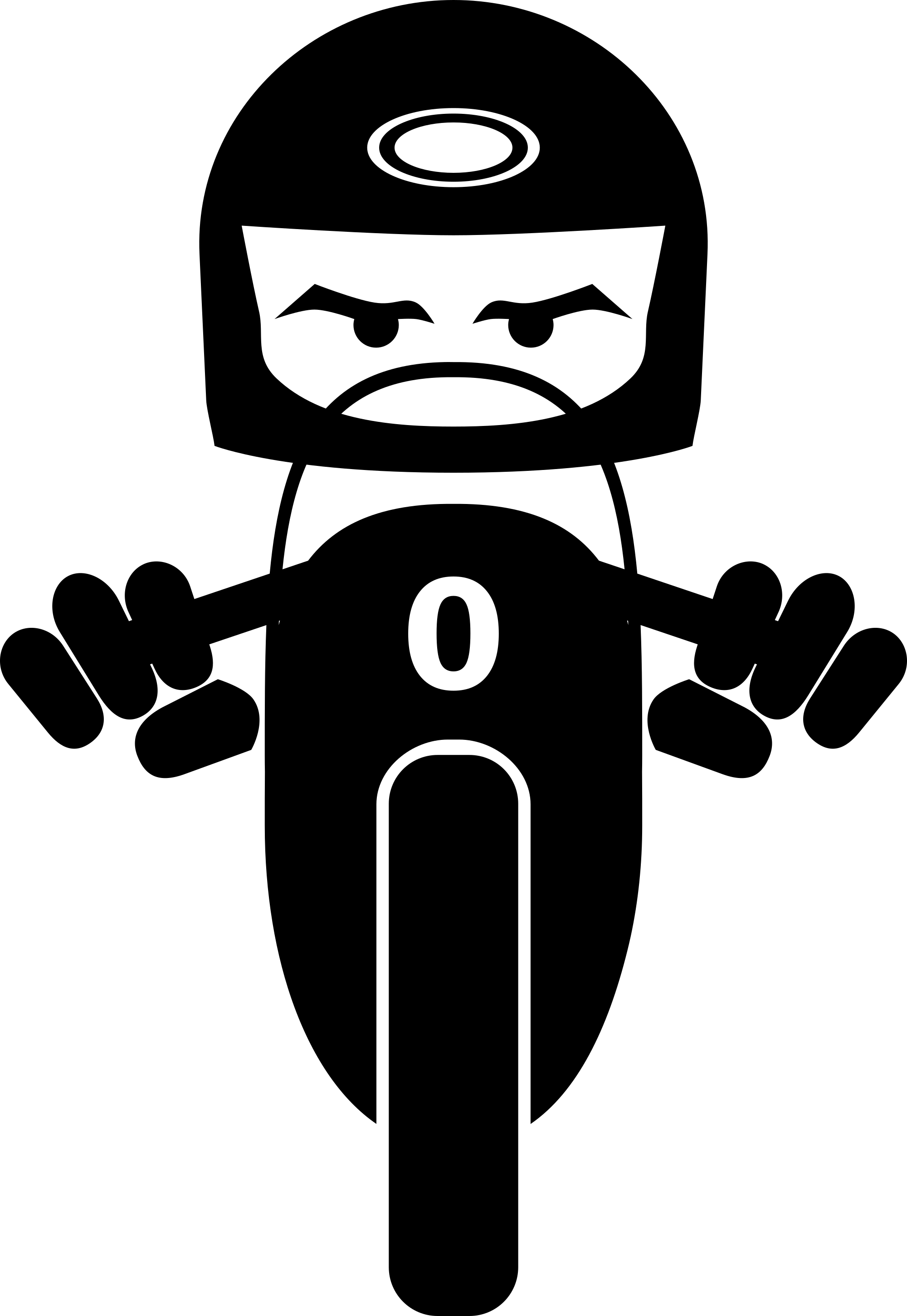 Motorcycle Silhouette Cliparts - Motor Tampak Depan Vector (2000x2901), Png Download