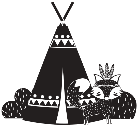 Clipart Library Silhouette Fox Animal With - Design (550x550), Png Download