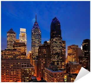 City Of Philadelphia, Skyline Is Beautifully Lit Up - Clarissa Hulse Dusk Duvet Cover (400x400), Png Download