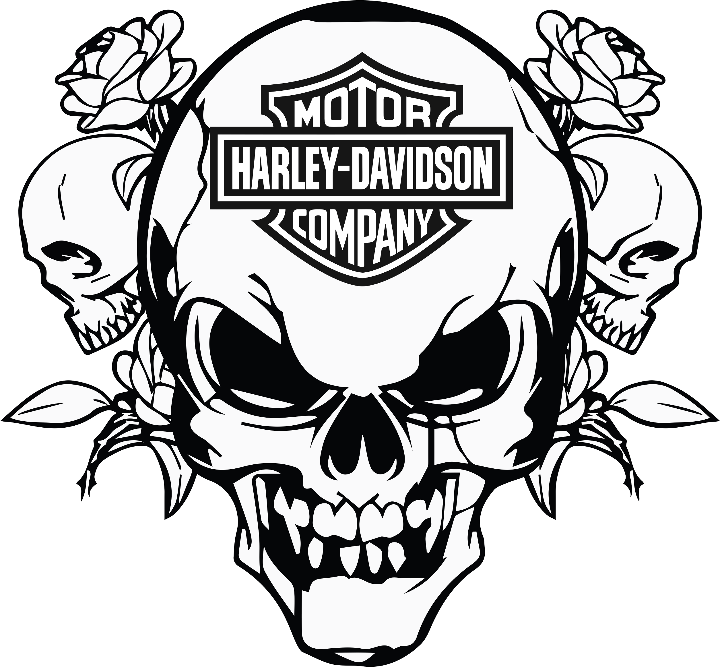 Pin By Tabitha Bemis On - Harley Davidson Skull Svg (2509x2324), Png Download